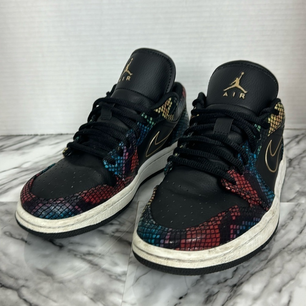 Air Jordan 1 low multi snakeskin sneaker shoes women size 7.5